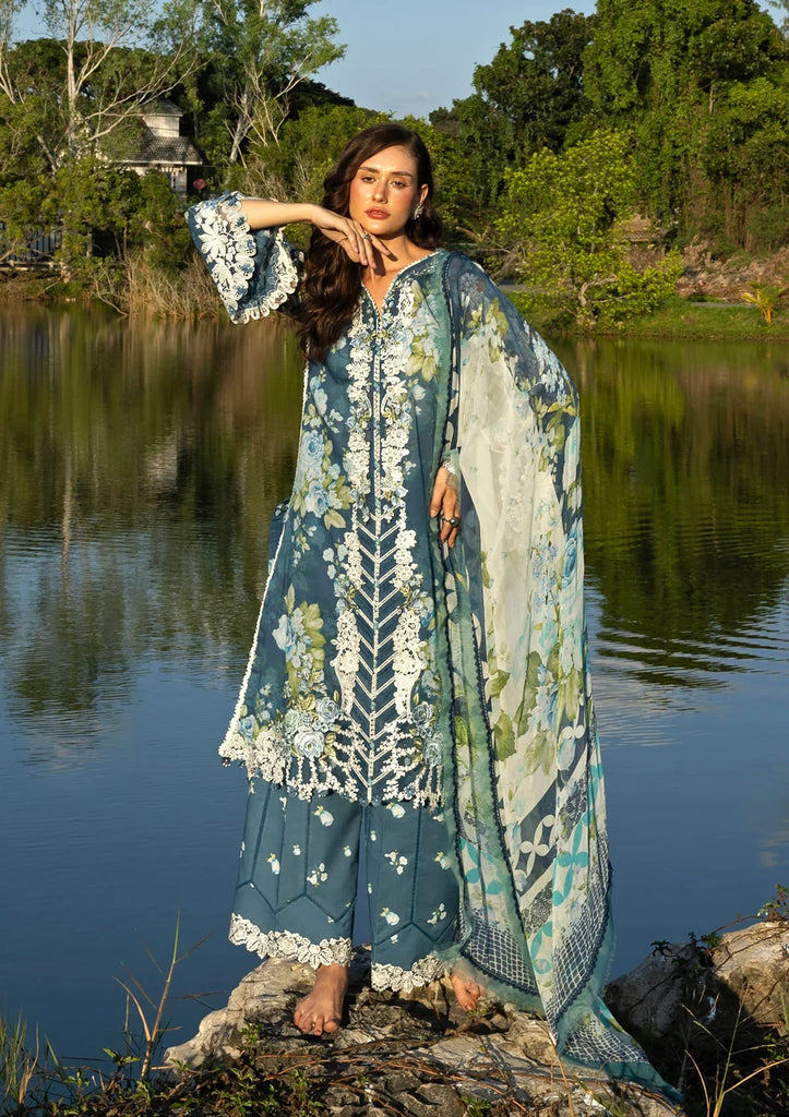 Elaf Signature Embroidered Lawn Prints – ESA-7B SEA ENCHANTRESS