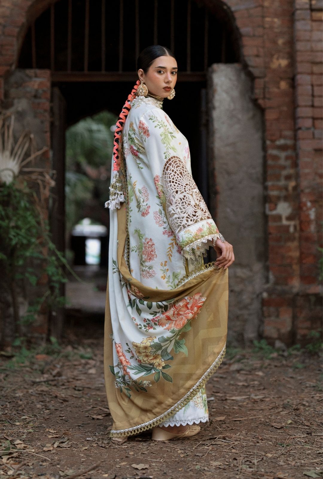Gul Rukh Ab AJR Couture Gulrukh Off White Linen Pakistani Suit | Winter Formal Wear ...
