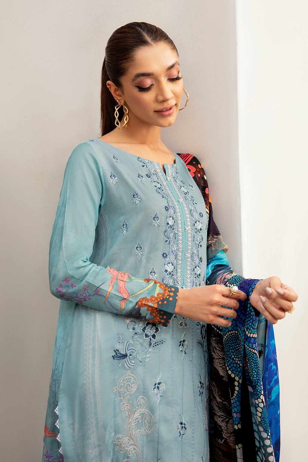 Ramsha Mashaal Embroidered Printed Lawn Dress
