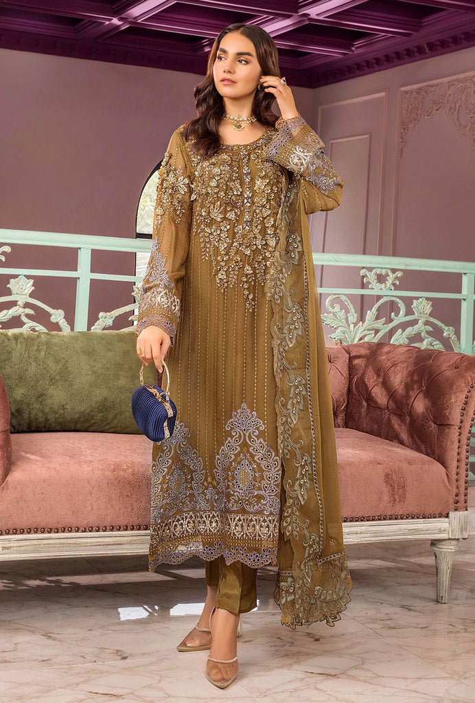 Ronak-e-Mehfil Embroidered Chiffon Semi-Stitched Formals – 16