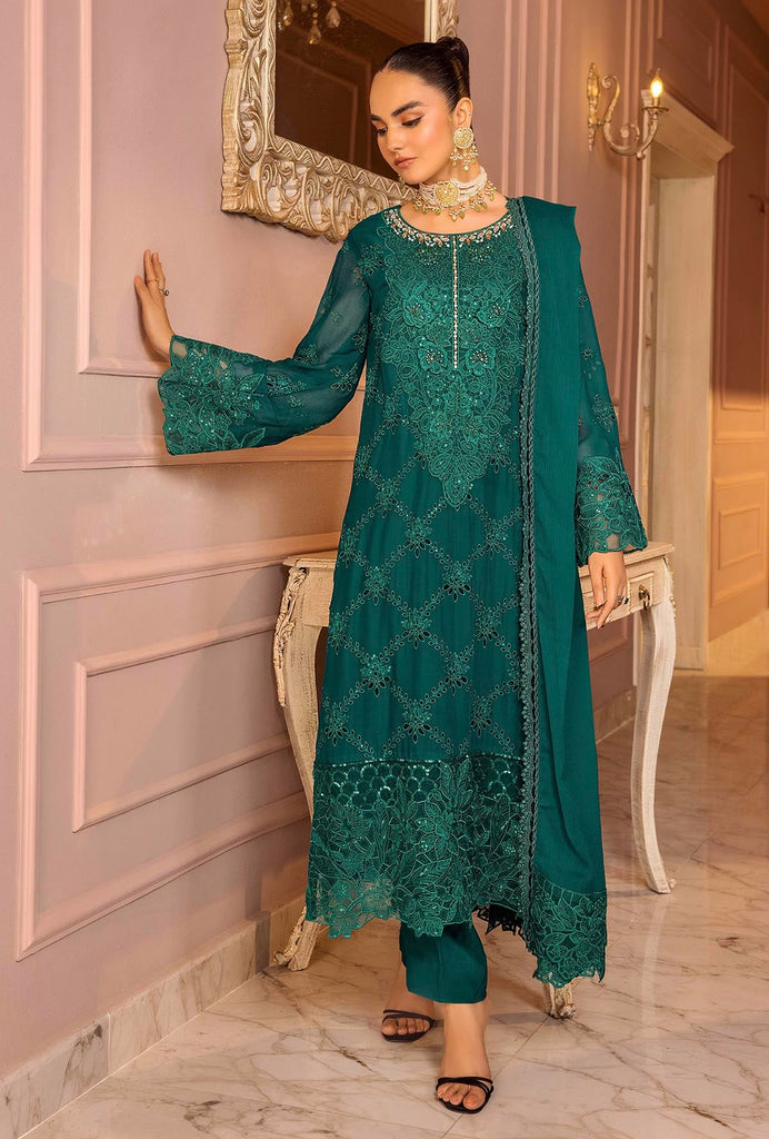 Ronak-e-Mehfil Embroidered Chiffon Semi-Stitched Formals – 12
