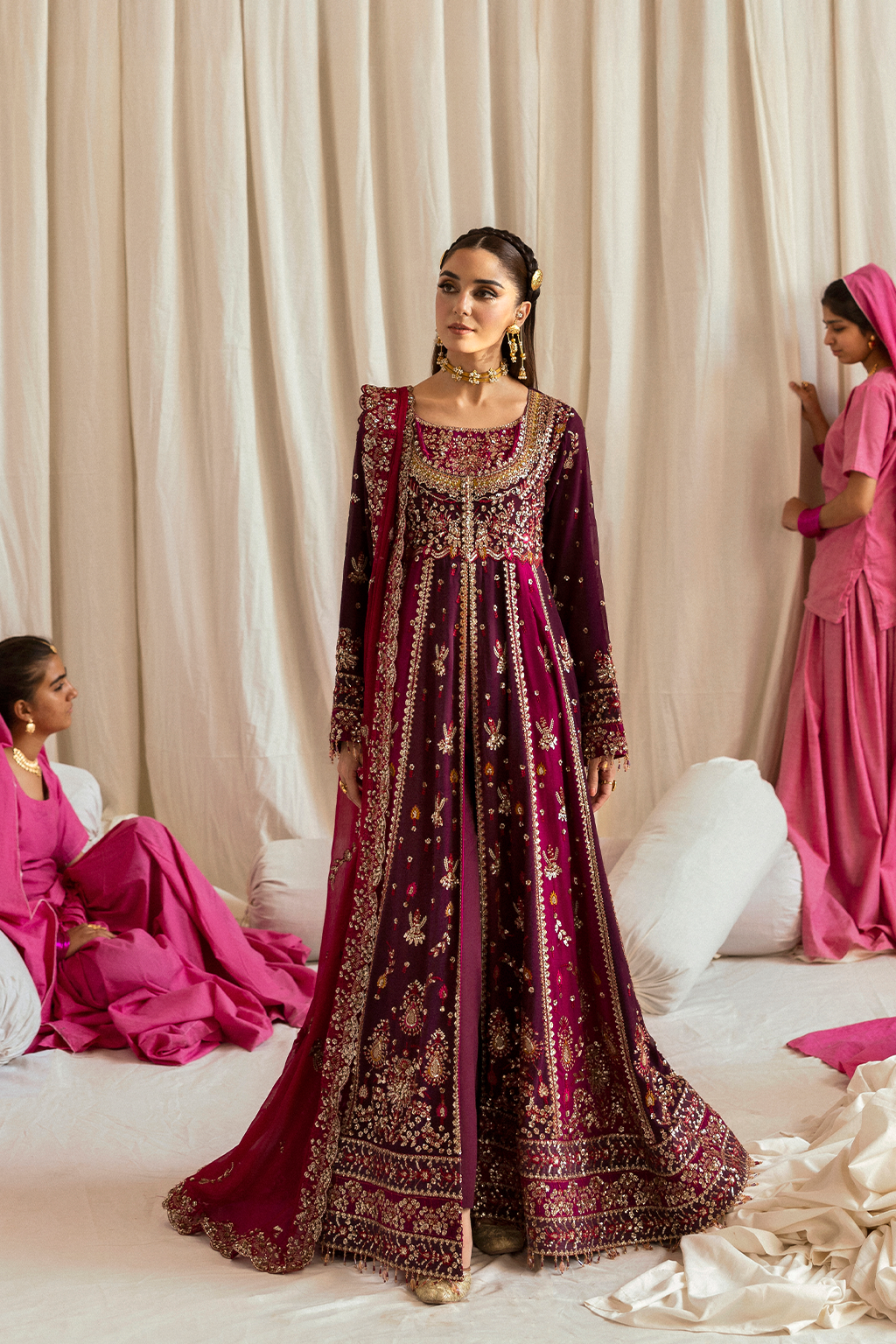 Emaan Adeel Avoria Maroon Chiffon Pakistani Bridal Suit | Luxury Wedding Formal YourLibaas Emaan Adeel Avoria Maroon Chiffon Pakistani Bridal Suit | Luxury Wedding Formal YourLibaas