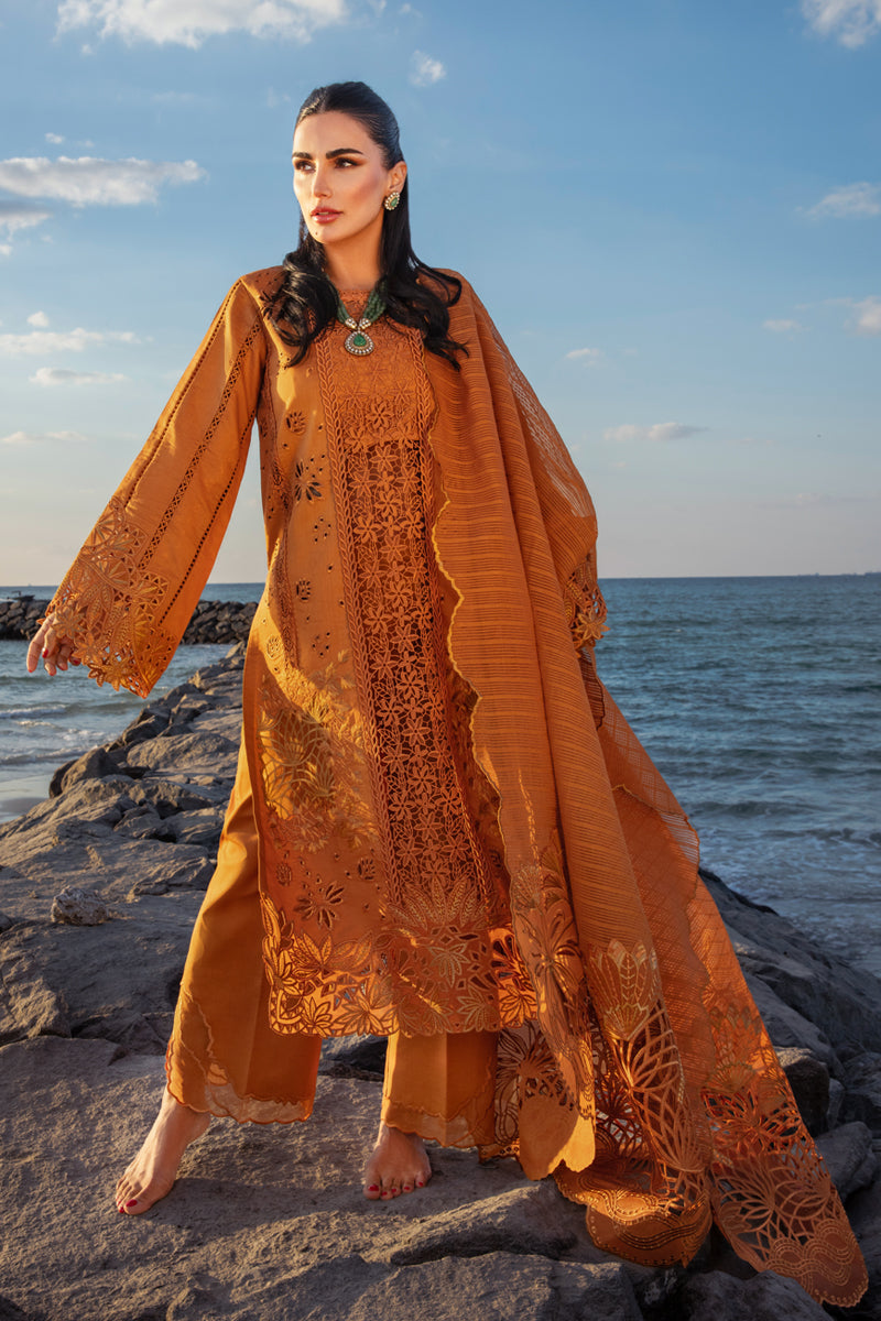 open lace back dress Rang Rasiya Zariah: Exquisite Orange Pakistani Lawn Suit for Spring/Summer  – YourLibaas