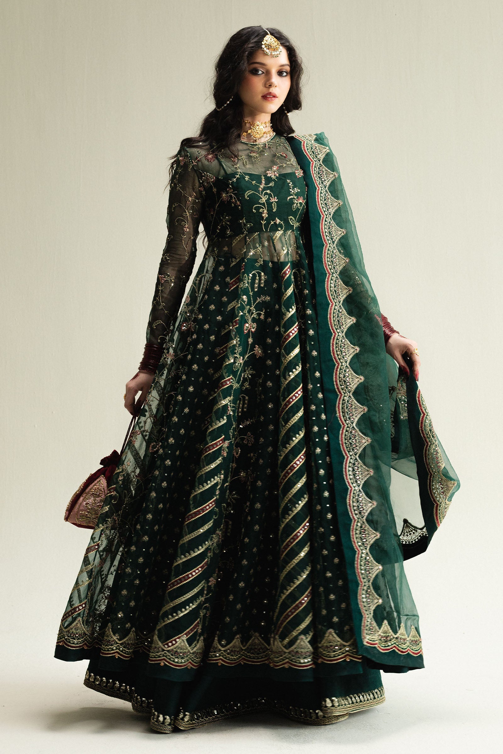 Zara Shahjahan Green Organza Anarkali | Pakistani Wedding Dress for Mehndi YourLibaas Zara Shahjahan Green Organza Anarkali | Pakistani Wedding Dress for Mehndi YourLibaas
