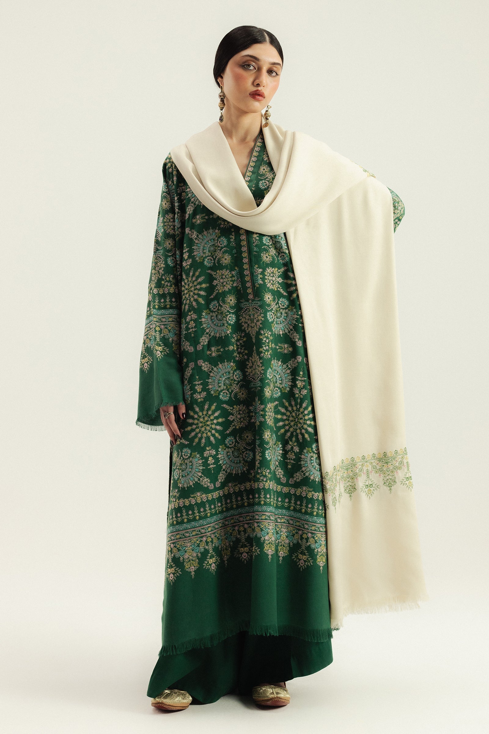 zara shahjahan green dress Zara Shahjahan Chiffon Georgette Co-Ord Set ZSZC-2024 Green