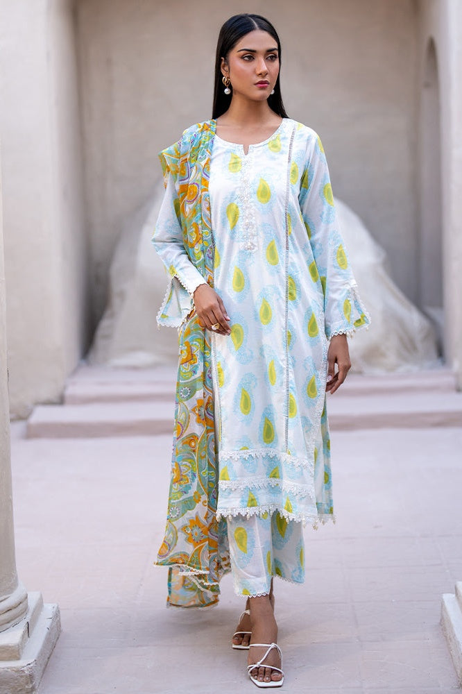 Identic Separates Lawn with Chiffon Dupatta – IDSBDV1-2