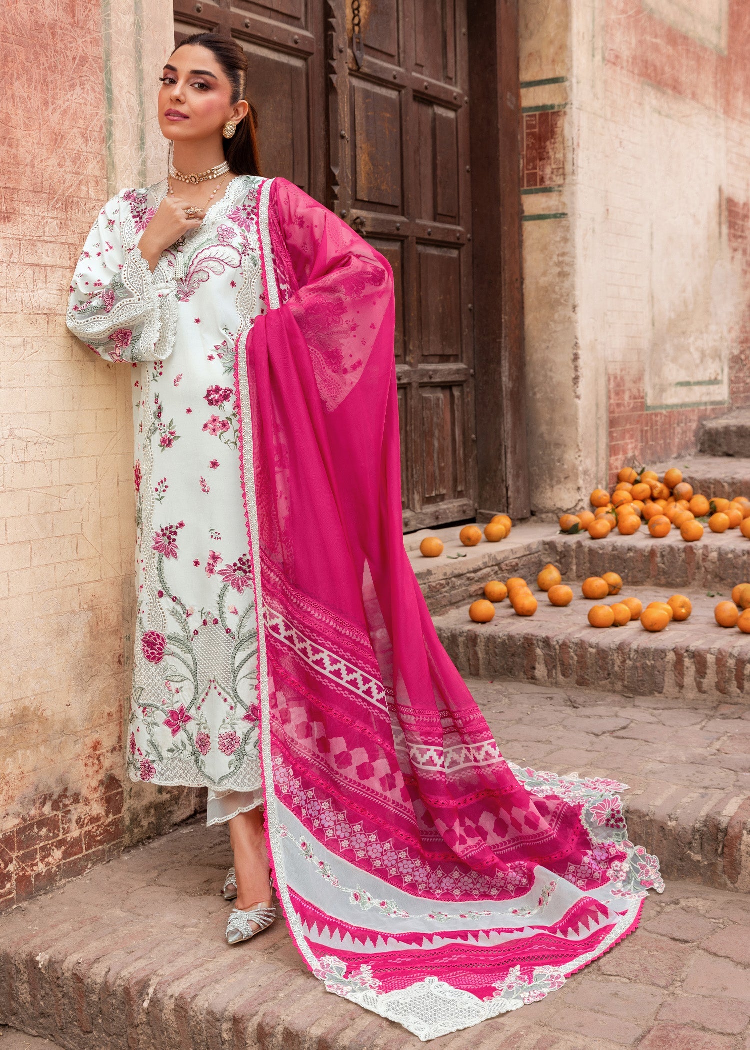 Maya Ali Off White Festive Lawn Pakistani Suit