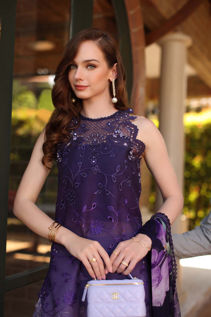 Saadia Asad Luxury Eid Schiffli Laserkari Lawn – D4 - A - Seraphine