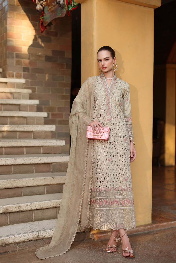 Saadia Asad Luxury Eid Schiffli Laserkari Lawn – D5 - A - Lunaria