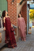 Saadia Asad Noor Luxe Chikankari Lawn – D8 - A - Deep Garnet