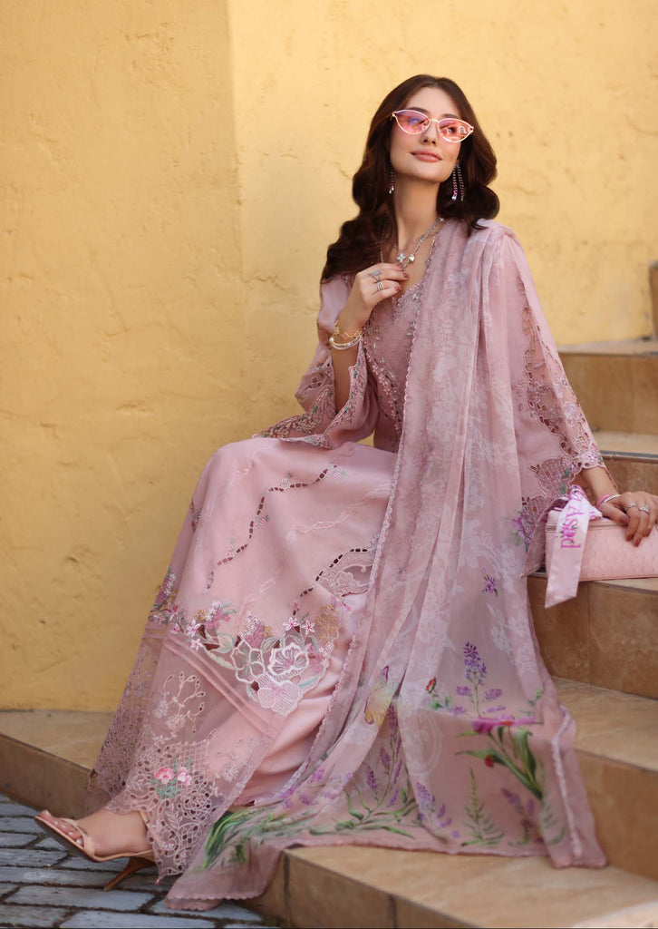Saadia Asad Noor Luxe Chikankari Lawn – D2 - A - Pink