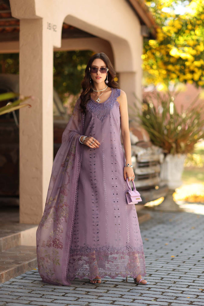 Saadia Asad Noor Luxe Chikankari Lawn – D4 - A - French Violet