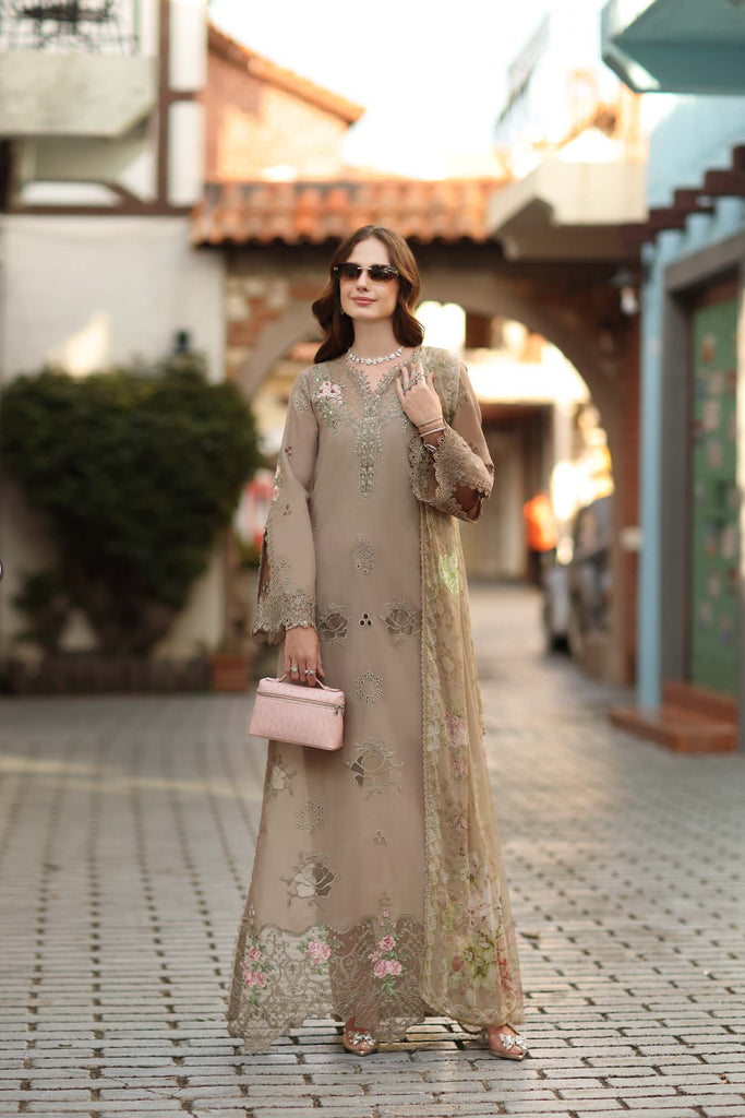 Saadia Asad Noor Luxe Chikankari Lawn – D3 - B - Soft Mocha