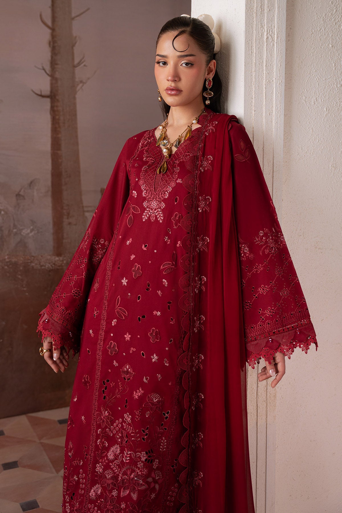 laser cut dress pakistani SIMRANS 'Nura'