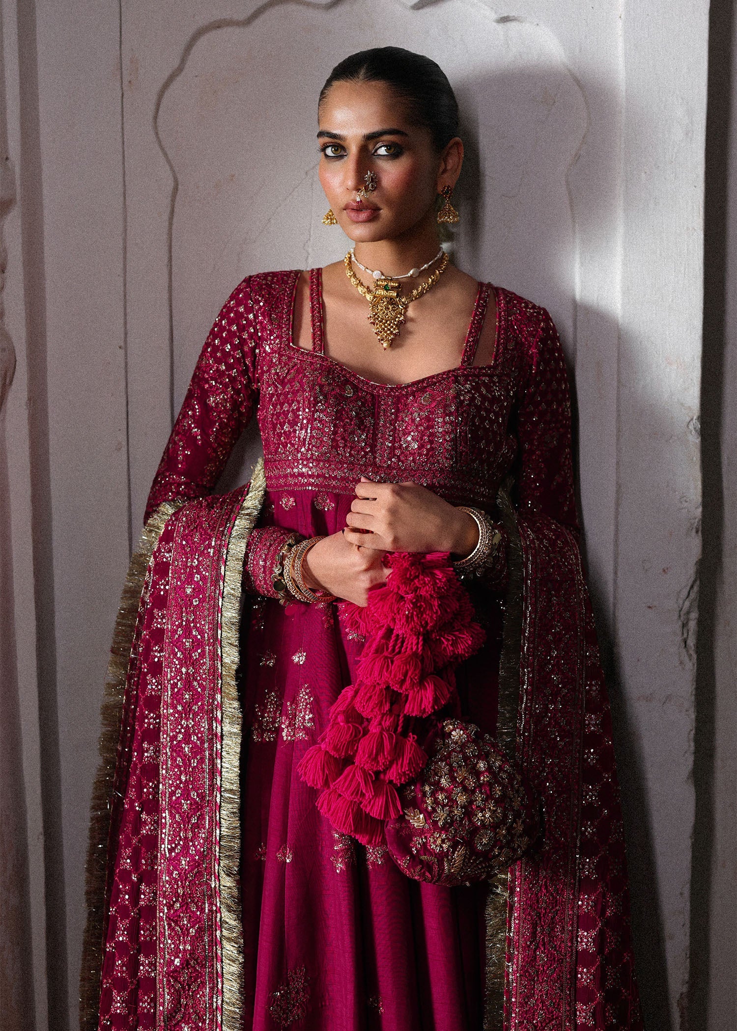 hussain rehar pink dress Hussain rehar tea pink wedding edition Ballerina by Ayzal Yusuf