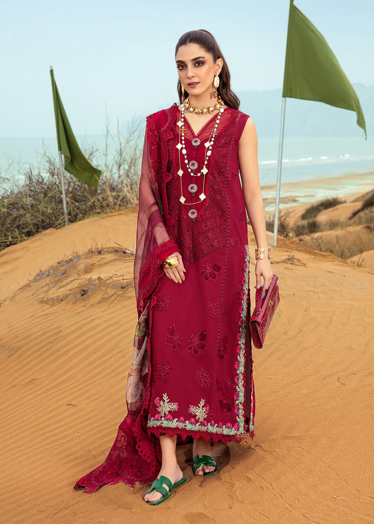 Crimson X Saira Shakira Luxury Lawn 2024 – Lillie de Jong - Cherry