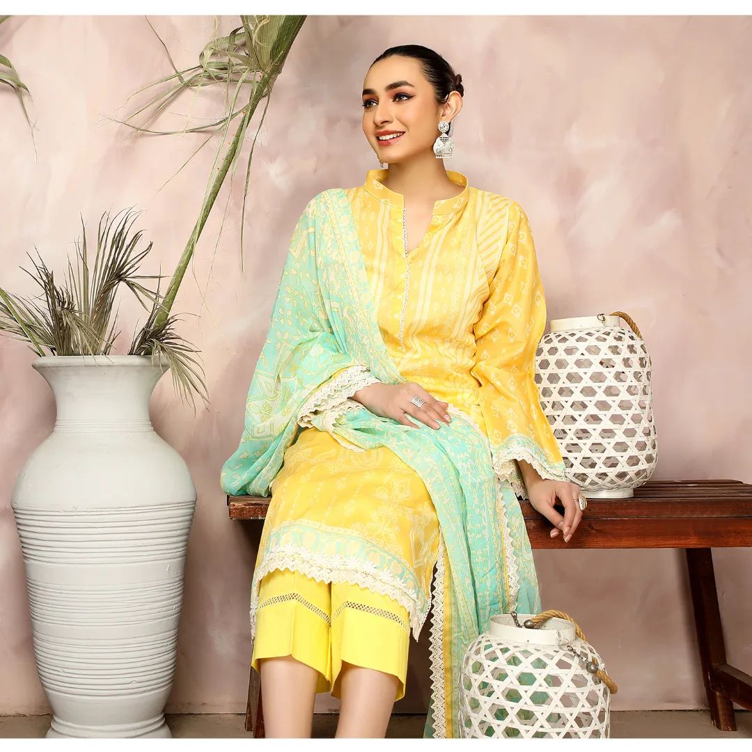 Lala Blossom Lawn Collection – Magnolia – YourLibaas