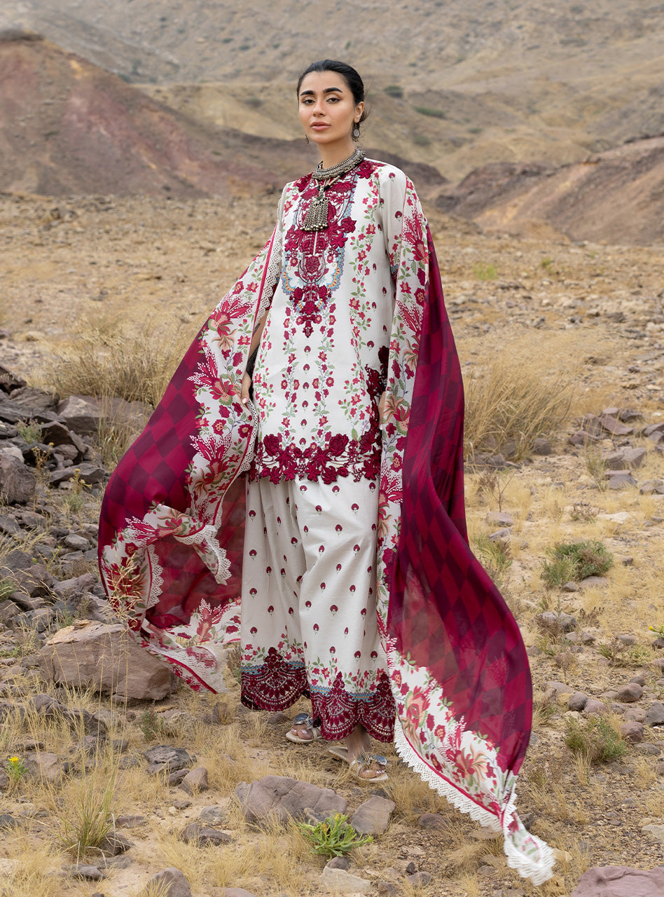 open lace back dress Zainab Chottani White Luxury Lawn Suit