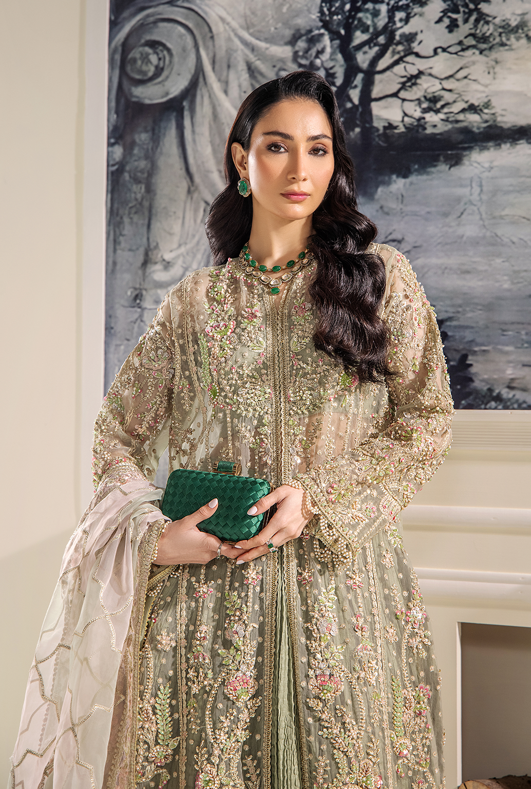 Saad Shaikh Sea Green Organza Pakistani Suit | Embellished Wedding & Mehndi Dress YourLibaas Saad Shaikh Sea Green Organza Pakistani Suit | Embellished Wedding & Mehndi Dress YourLibaas