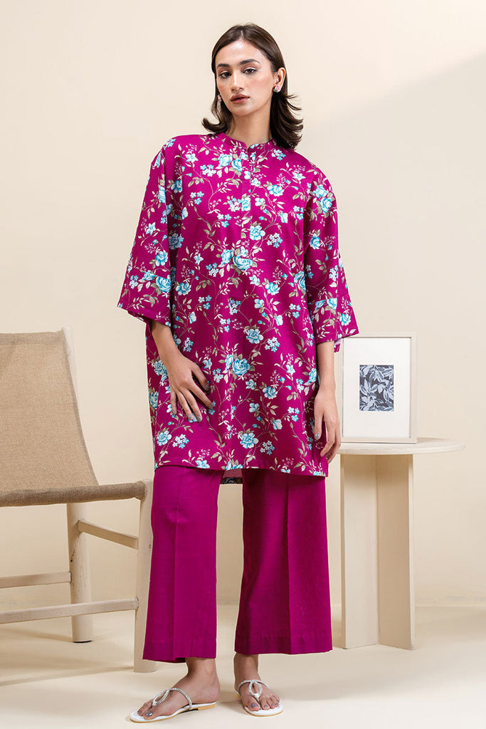 Cross Stitch Daily Wear – FUCHSIA GRACE-2 PC PRINTED KHADDAR SUIT