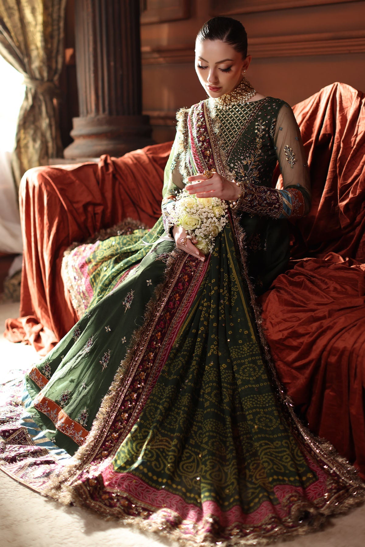 Olive Green Net Pakistani Suit for Wedding | Hand Embellished Luxury Festive Dress YourLibaas Olive Green Net Pakistani Suit for Wedding | Hand Embellished Luxury Festive Dress YourLibaas