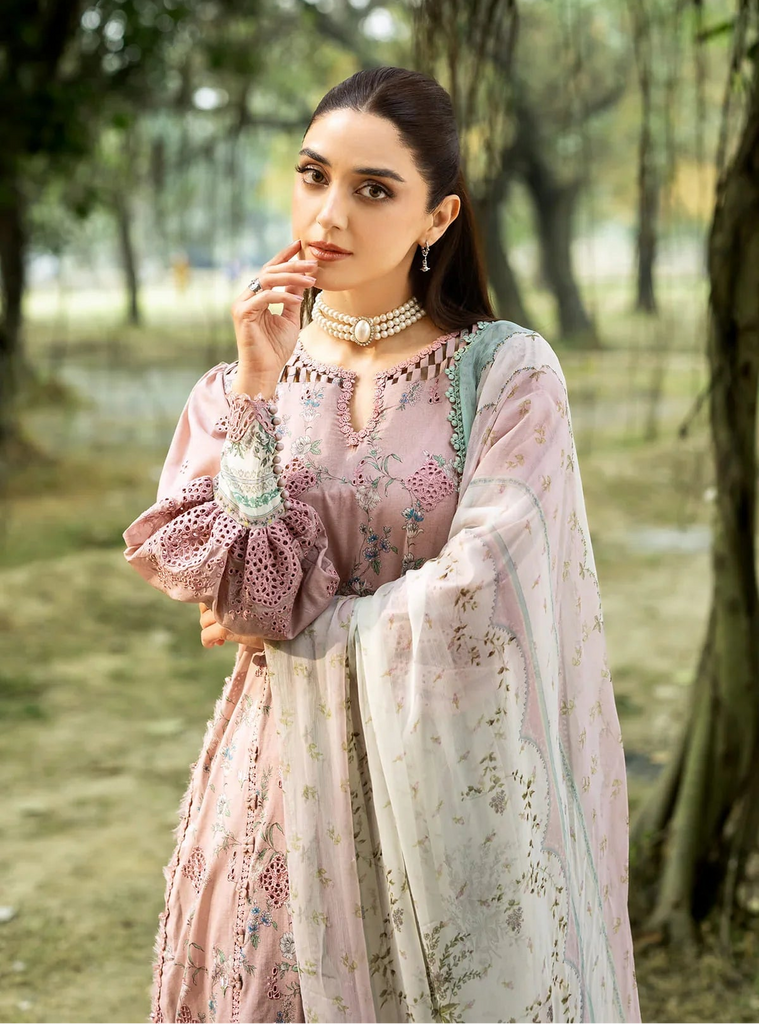 Elaf Chikankari Lawn Prints – ERC-8A SAHAA