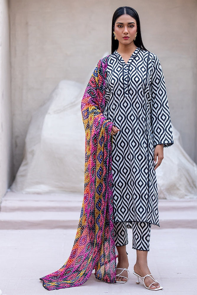 Identic Separates Lawn with Chiffon Dupatta – IDSBDV1-4