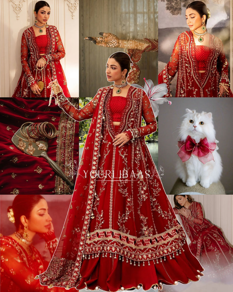 Sadaf Fawad Khan Siraa Luxury Festive Formals – Scarlet