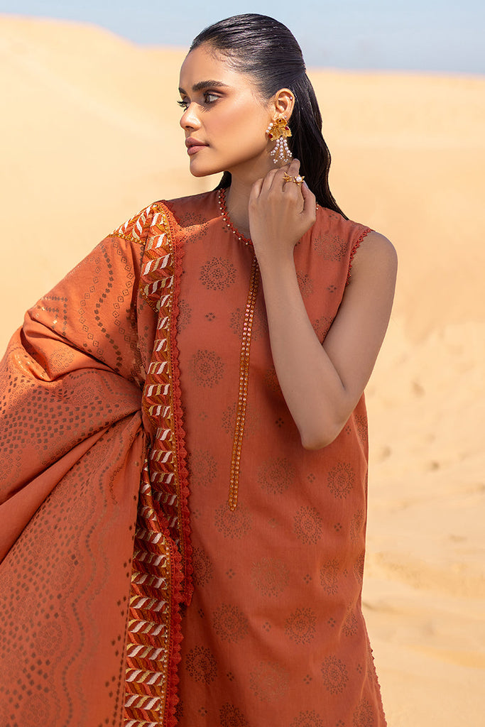 Cross Stitch Eid Lawn Edit – RUSSET DUSK-3 PIECE COTTON JACQUARD SUIT