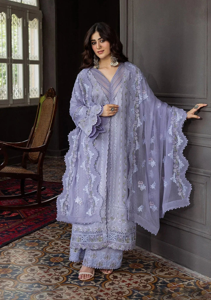 Kahf Karandi with Embroidered Chiffon – KKH-04  WISTERIA