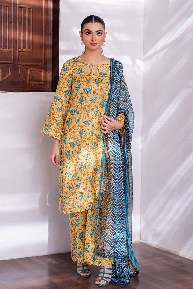 Identic Separates Lawn with Chiffon Dupatta – IDSBDV1-7