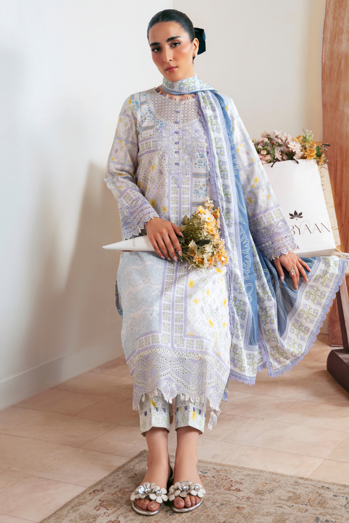Aabyaan Print Luxe Lawn – FALAK (AP-04)