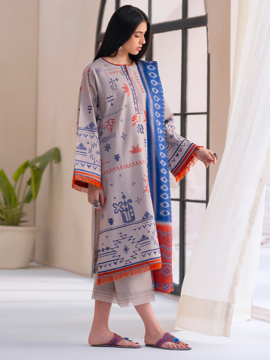 Bin Ilyas Aaina Summer Lawn Edit 81 B Beige Pakistani Lawn Suit