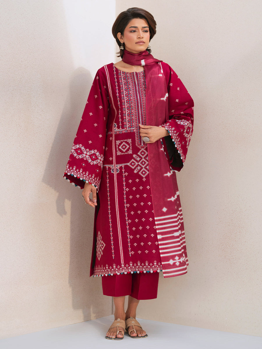 Bin Ilyas Aaina Summer Lawn Edit 84 A Red Pakistani Lawn Suit