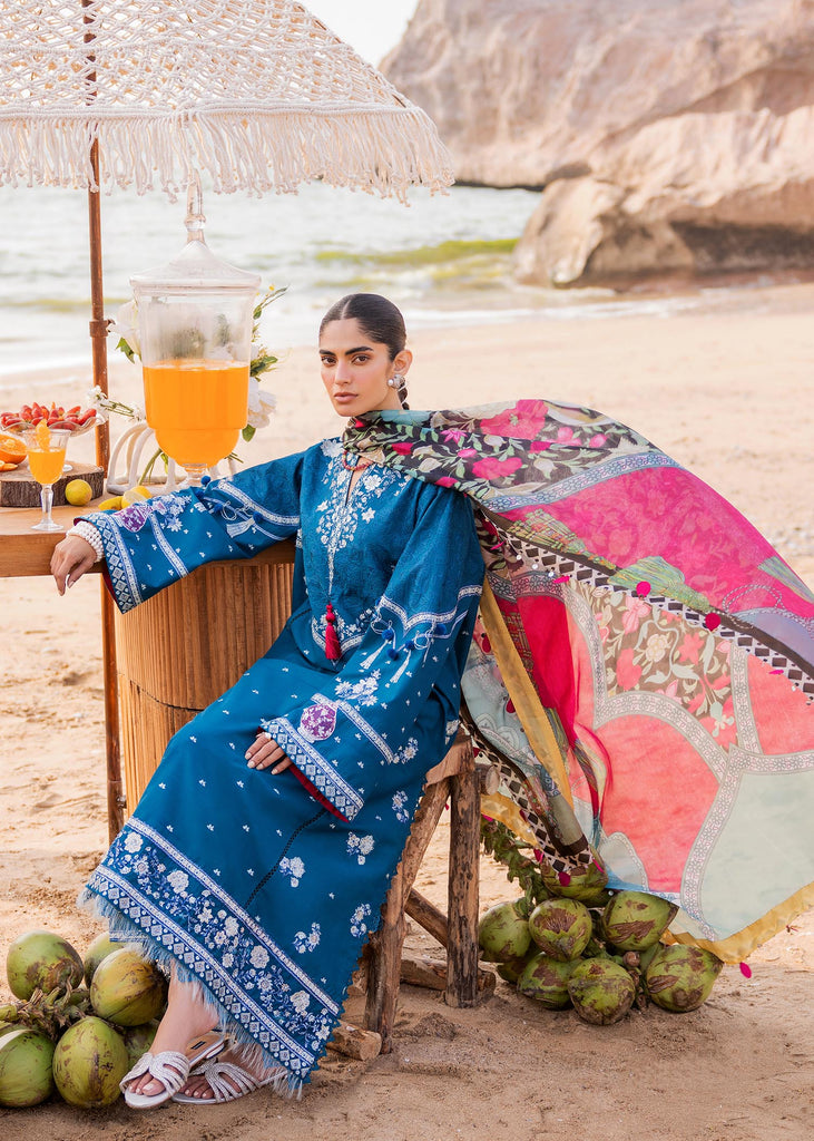 Siraa by Sadaf Fawad Khan Embroidered Lawn Suit Unstitched 3 Piece SDF24SL Suzani A - Summer Collection