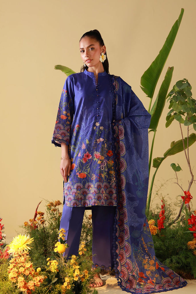 Sahar Mirha Lawn – Royal Cobalt