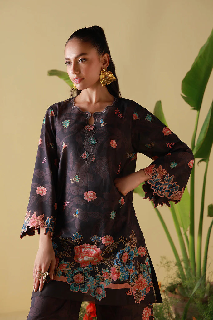 Sahar Mirha 2PC Lawn – Coffee Bloom