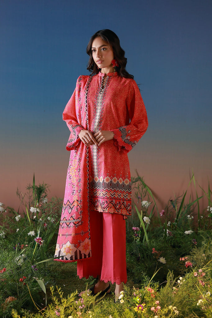 Sahar Mirha Lawn – Scarlet Tapestry