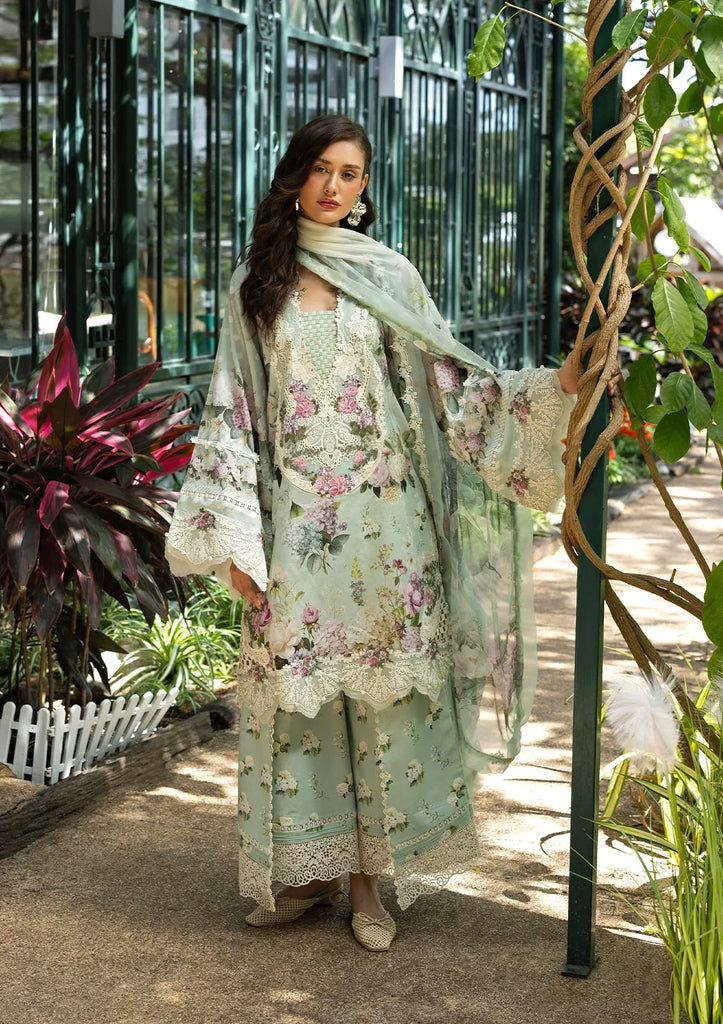 Elaf Signature Embroidered Lawn Prints – ESA-4B MINT MEADOW
