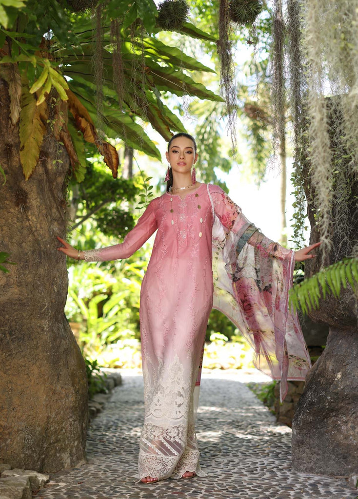 Noor by Saadia Asad Luxury Chikankari Lawn Collection – D1-A Pink Ombre