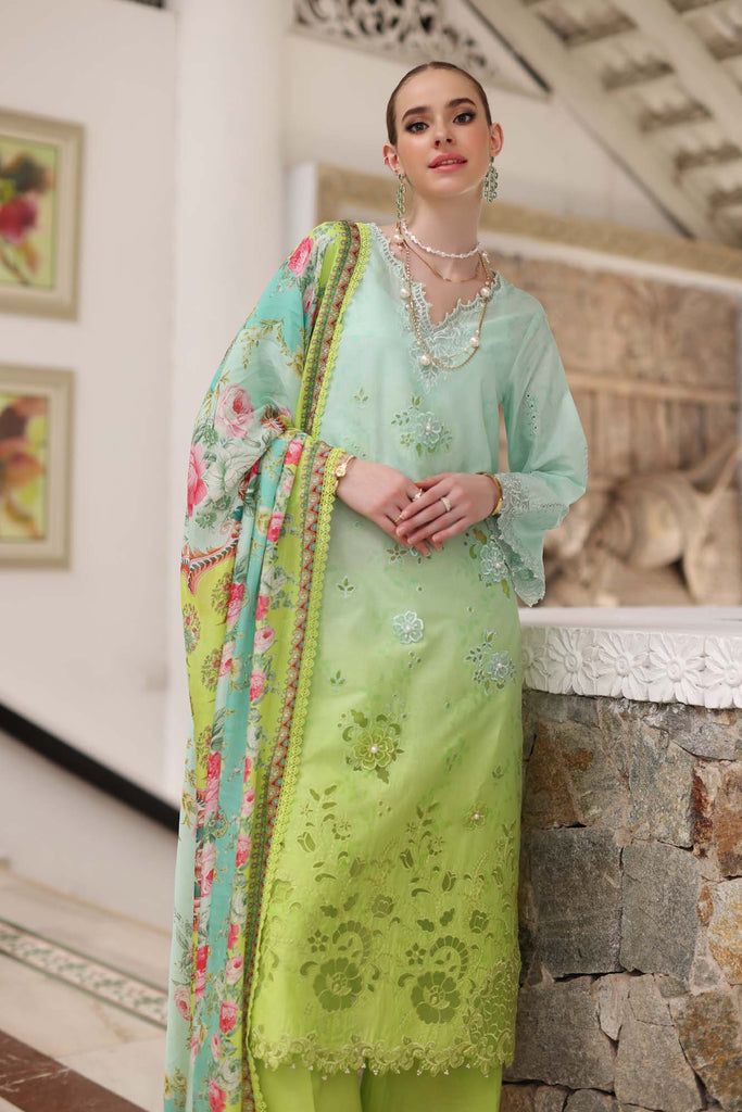 Noor by Saadia Asad Luxury Chikankari Lawn Collection – D5-A Aqua Ombre