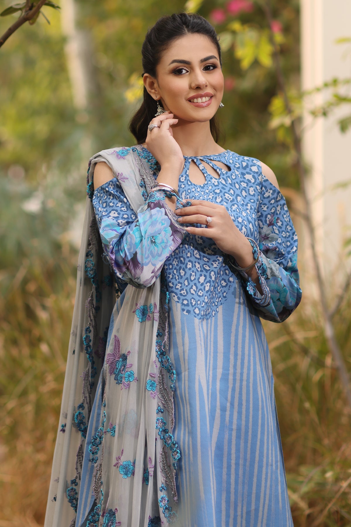 Charizma Print Melody Blue Pakistani Lawn Suit | Embroidered Chiffon Dupatta YourLibaas Charizma Print Melody Blue Pakistani Lawn Suit | Embroidered Chiffon Dupatta YourLibaas