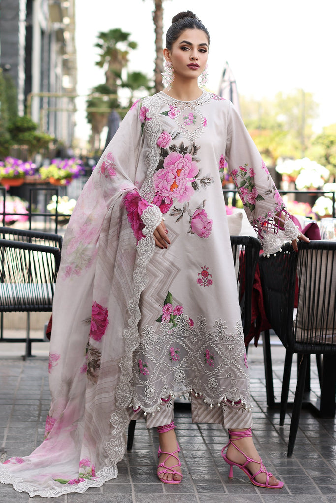 Charizma Rang-e-Bahar – Printed Lawn Shirt with Embroidered Chiffon Dupatta and Trouser CRB4-17