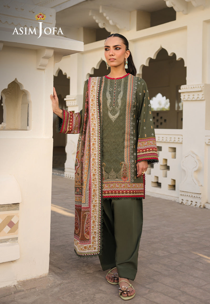Asim Jofa Olive Green Digital Printed Lawn Suit - AJUBF-74 | Pakistani Lawn Suit YourLibaas Asim Jofa Olive Green Digital Printed Lawn Suit - AJUBF-74 | Pakistani Lawn Suit YourLibaas