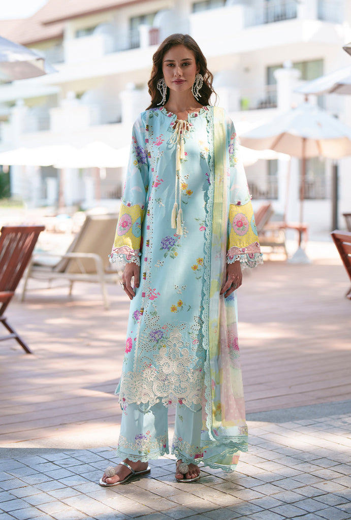 AJR Printed Chikankari Lawn – Azure