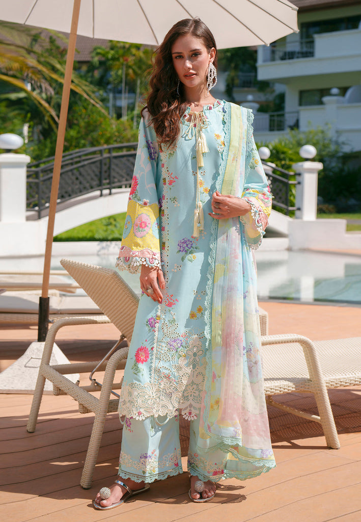 AJR Printed Chikankari Lawn – Azure