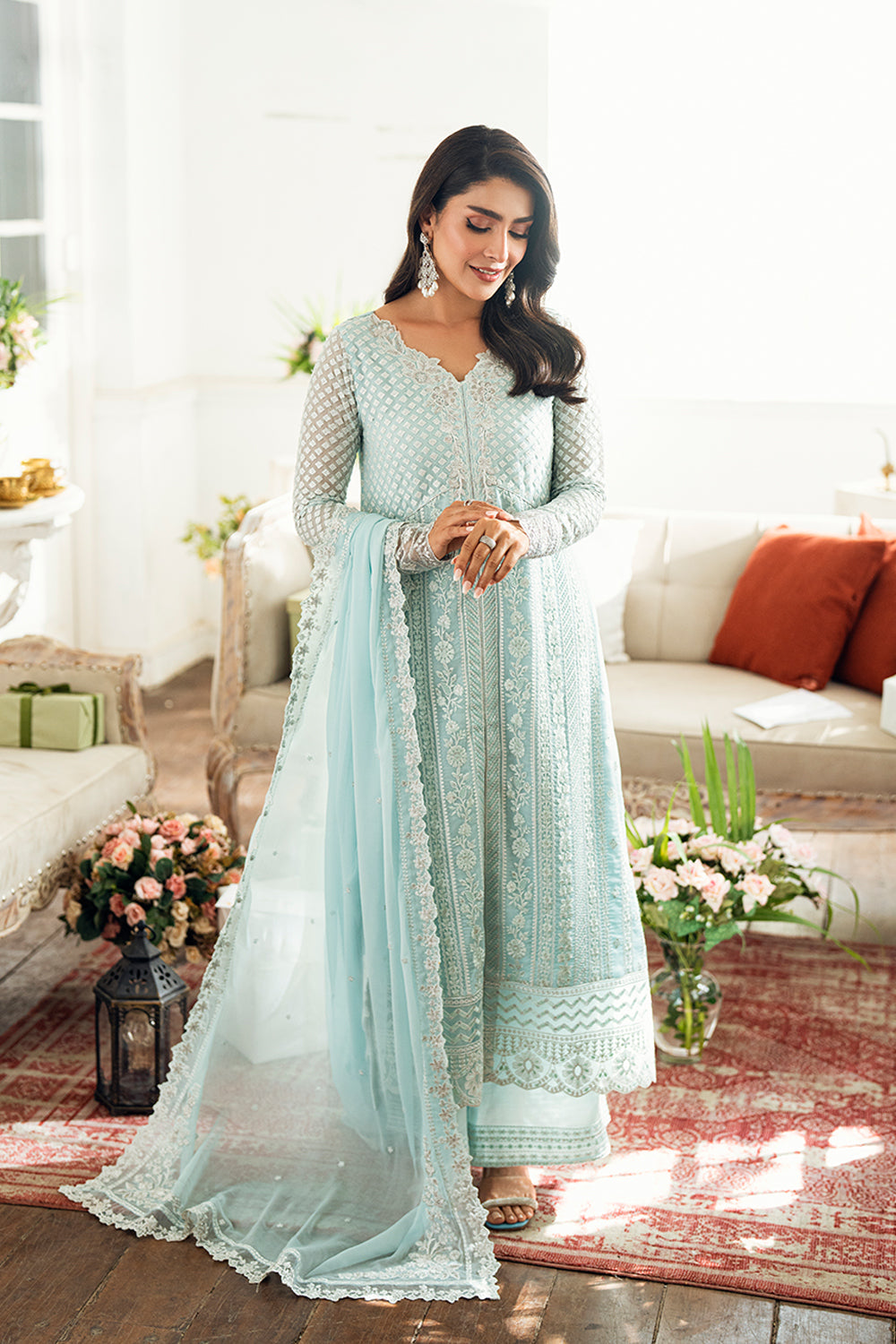 Azure Glow Ice Blue Chiffon Pakistani Suit | Festive Formal Wear YourLibaas Azure Glow Ice Blue Chiffon Pakistani Suit | Festive Formal Wear YourLibaas