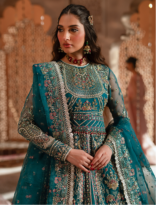 Sea Green Organza Pakistani Suit | Zevk Wedding Formals | Mehndi Dress YourLibaas Sea Green Organza Pakistani Suit | Zevk Wedding Formals | Mehndi Dress YourLibaas