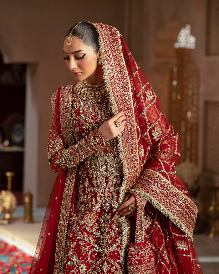 Zevk Mughal Mah Rani Red Bridal Dress