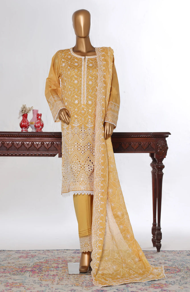 Bin Saeed RTW White & White Embroidered Lawn – 8